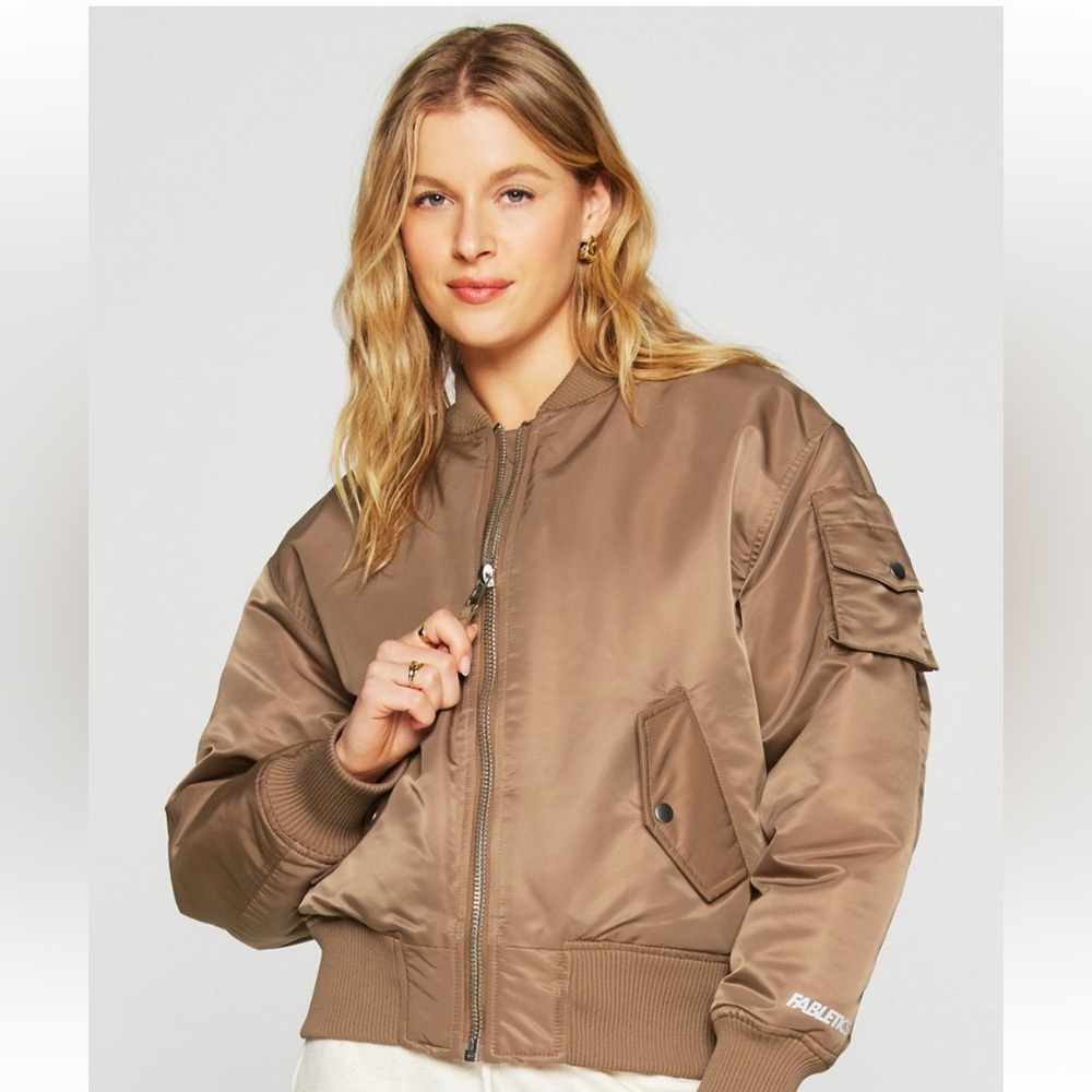 Fabletics || NWT Brown Bomber Jacket (S)